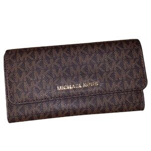 Michael Kors Women's Jet Set Travel Large Trifold Wallet